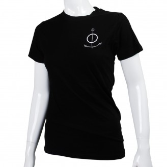 The Field T-Shirt With White Anchor On Front Black