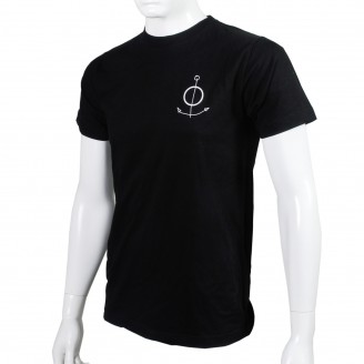 The Field T-Shirt With White Anchor On Chest Black