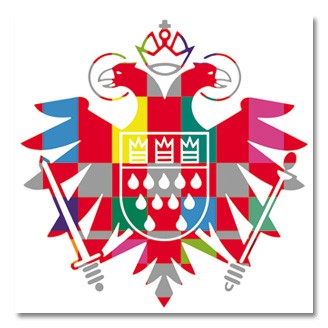 Red/coloured Poster Speicher Logo